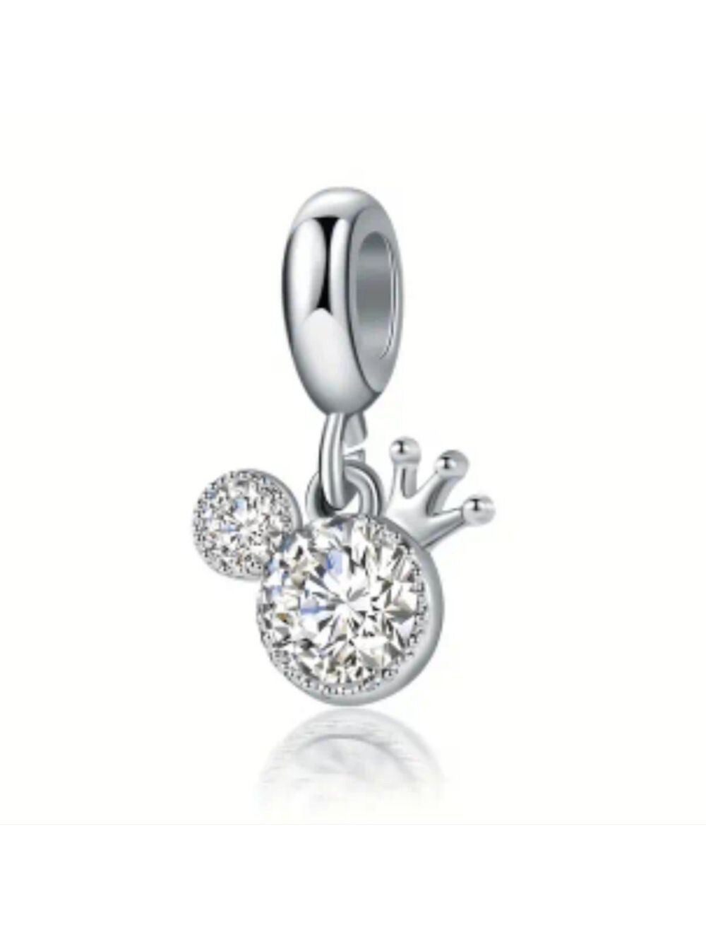 Mickey Mouse Crown Charm Compatable With Pandora and Other European Systems